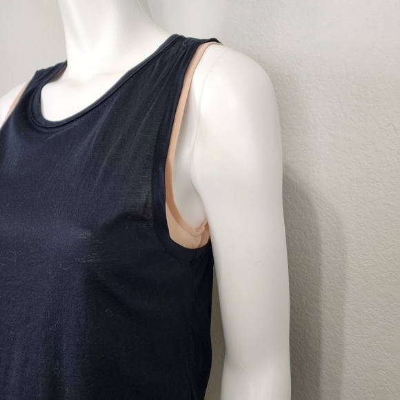 J. Crew Double Layer Ruffle Hem Tank Black Sleeveless Top  Size S - Picture 2 of 11